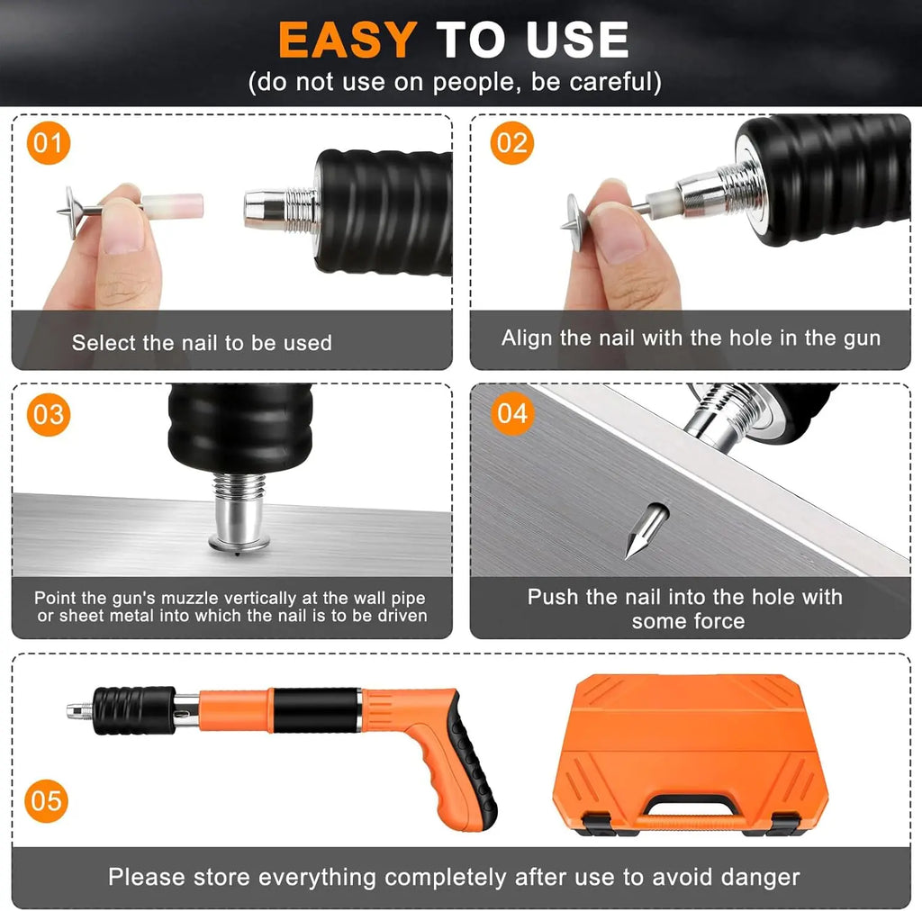 Mini Pistola de Prego de Aço Pistola de Rebite Portátil para Concreto