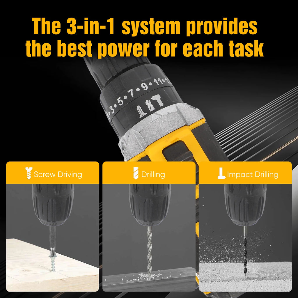 21V Cordless Impact Drill Electric Screwdriver