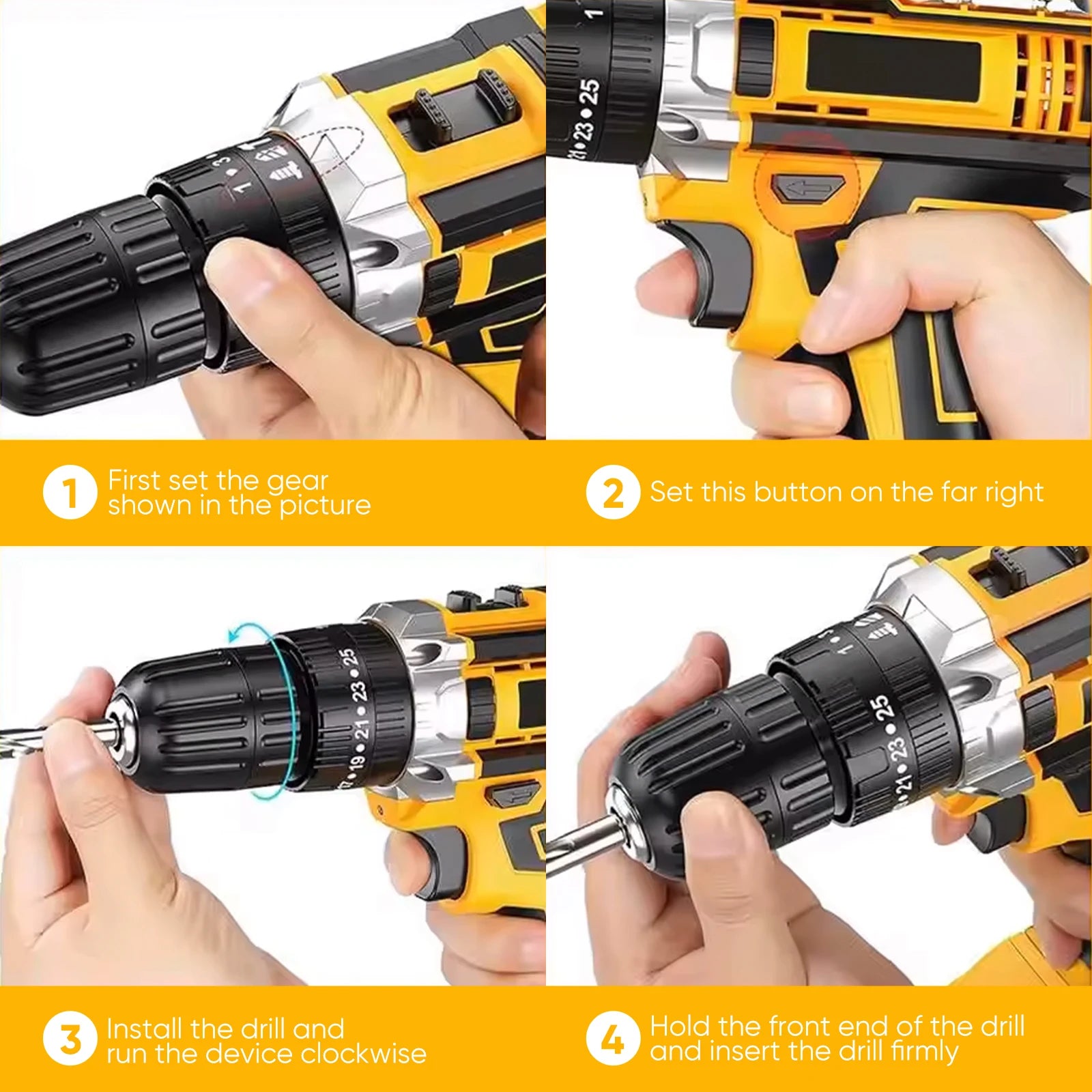 21V Cordless Impact Drill Electric Screwdriver