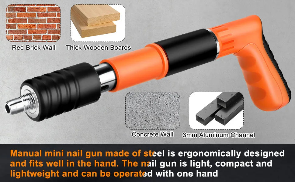 Mini Pistola de Prego de Aço Pistola de Rebite Portátil para Concreto