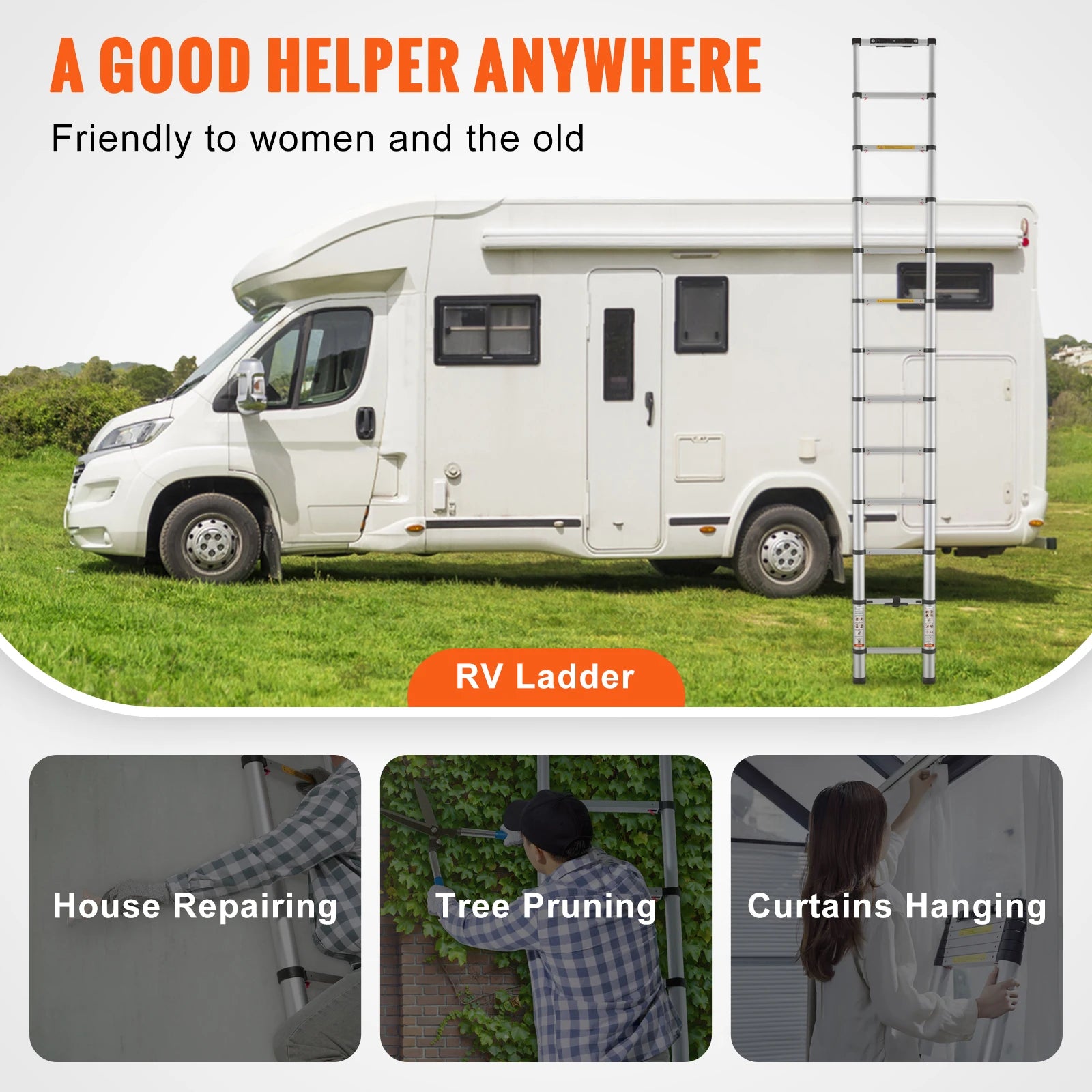 Telescoping Ladder 12.5 FT Aluminum