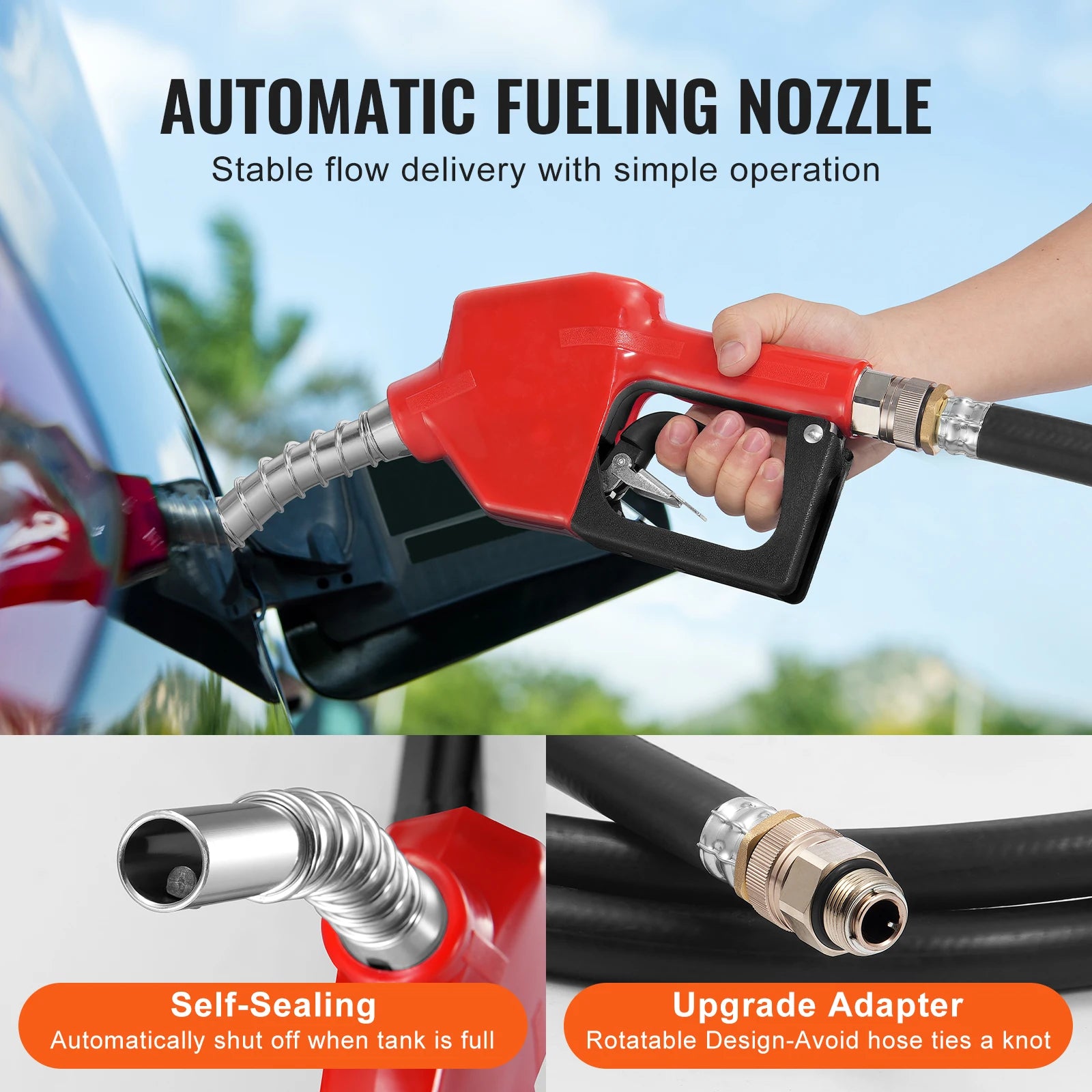 Gal Portable Diesel Fuel Tank 10.6GPM with 12V Electric