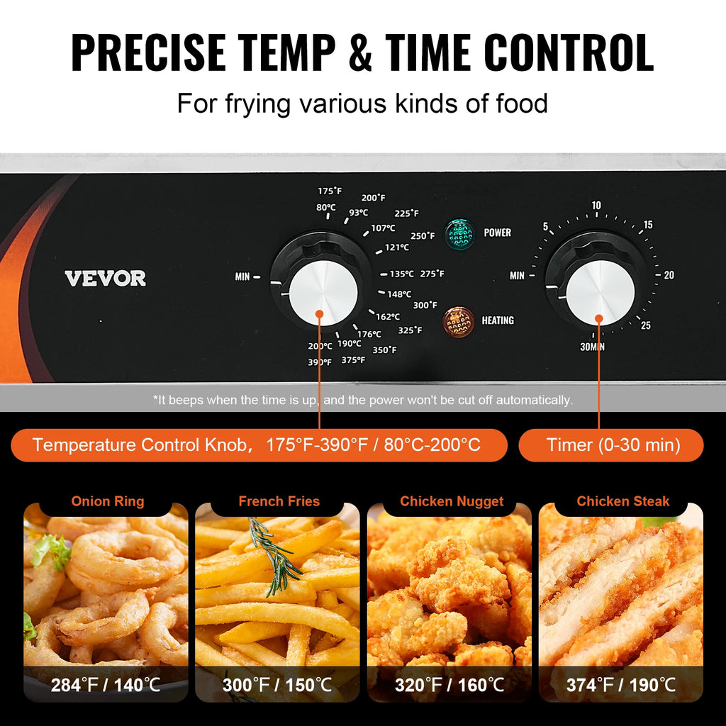 2 x 9QT Commercial Deep Fryer Dual Tank Electric