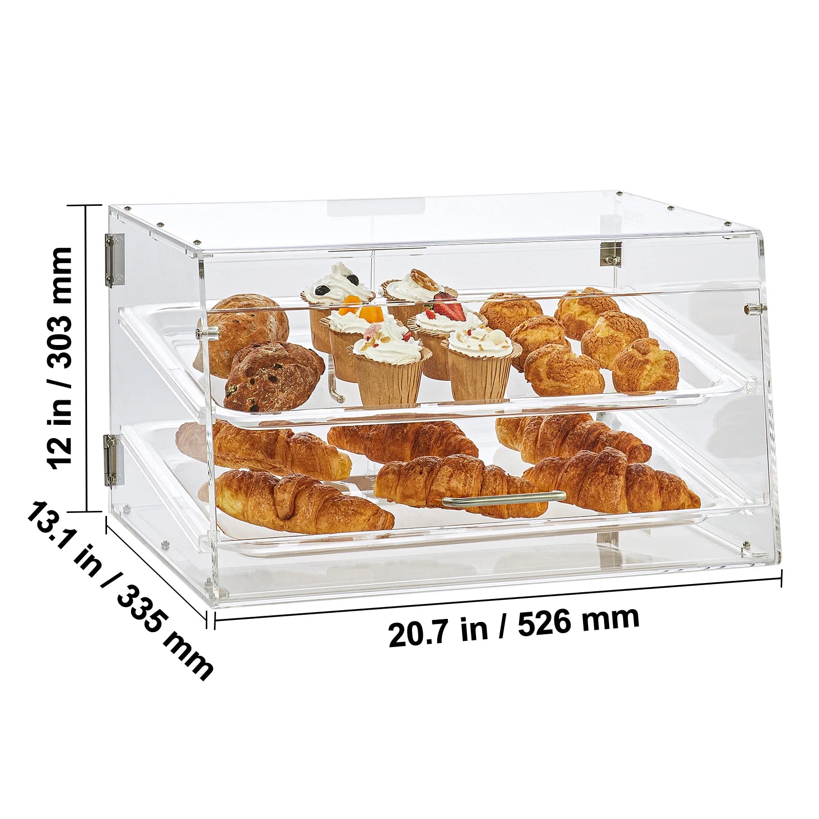 2 Tray Clear Pastry Display Case Acrylic