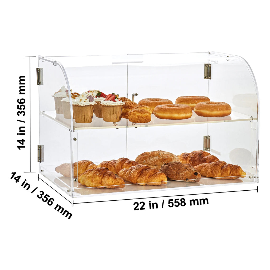 2 Tray Clear Pastry Display Case Acrylic