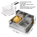 Commercial Electric Deep Fryer w/Dual Tanks 12L 3000W