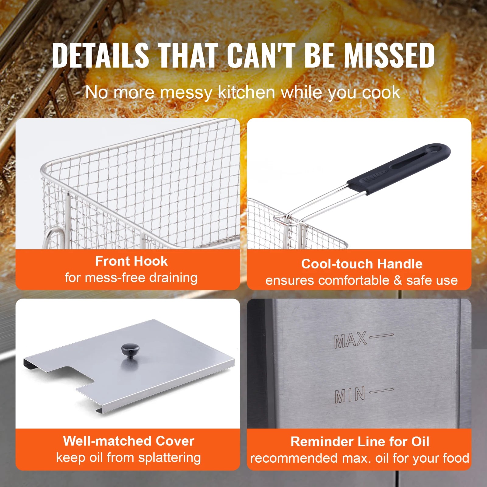 Commercial Electric Deep Fryer w/Dual Tanks 12L 3000W