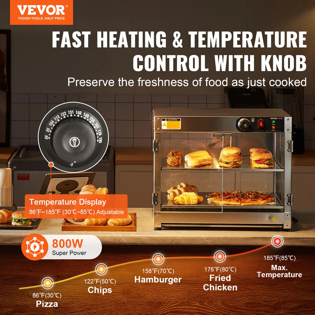 Commercial Food Warmer Display 800W