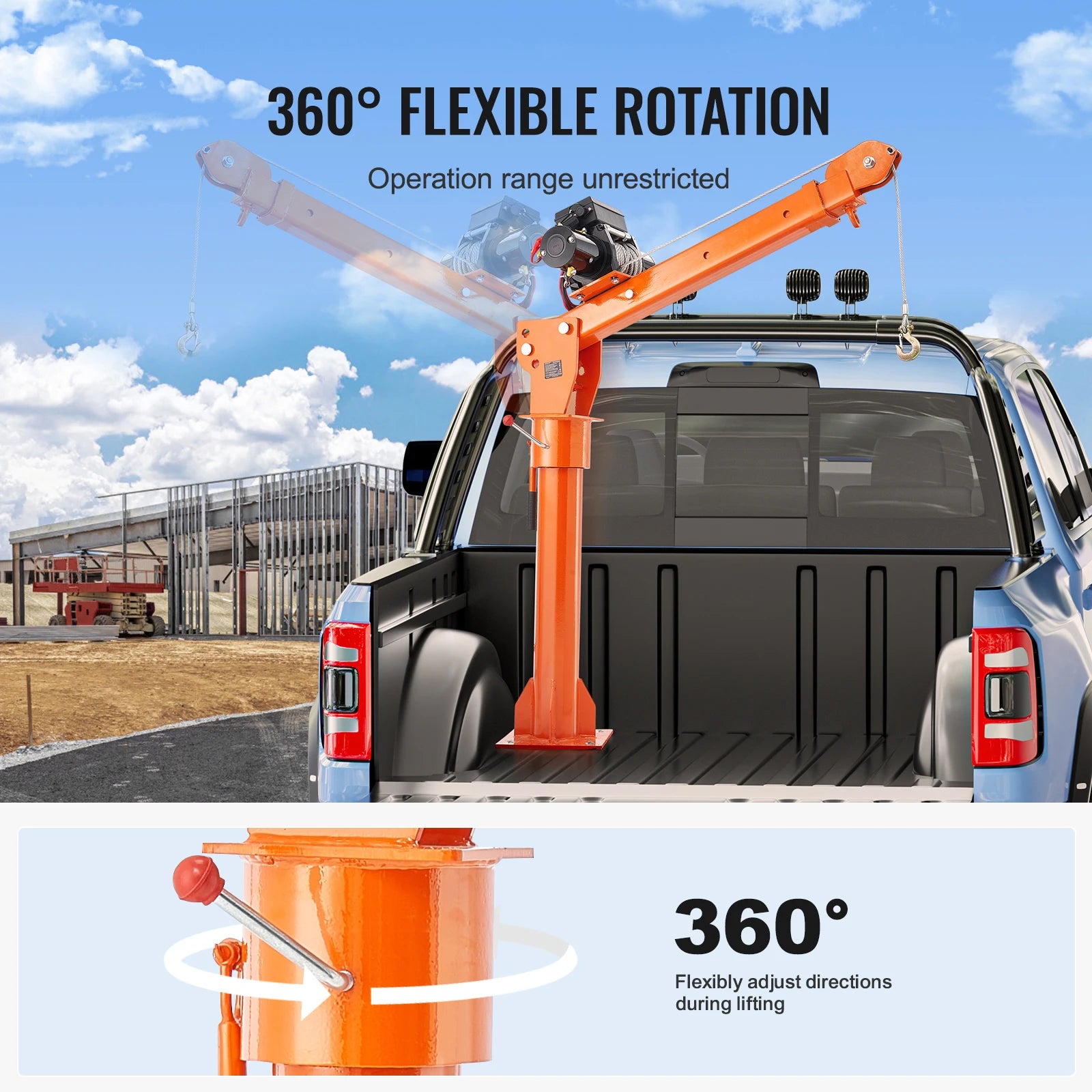 2200lbs Electric Hoist Truck Crane 360° with 6000 lbs Electric