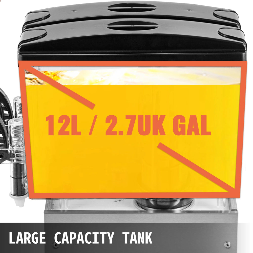 Commercial Cold Beverage Dispenser 3 Tanks 9.5 Gallon