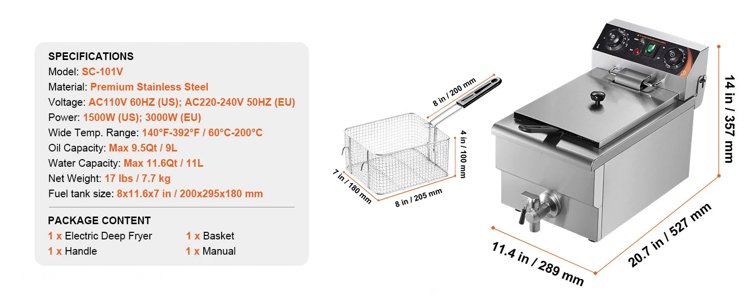 Commercial Deep Fryer Electric