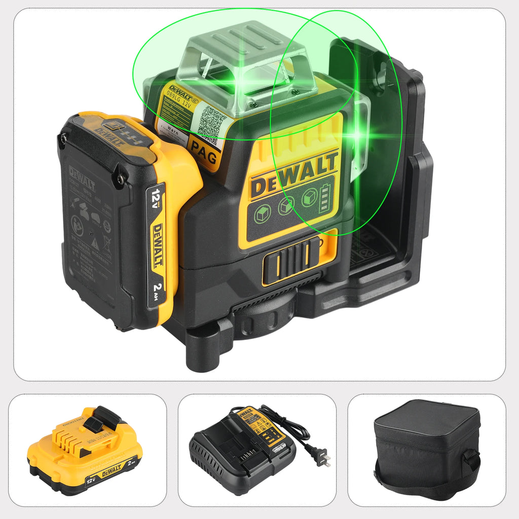DeWalt DW089LG 12 - Line 3 - Side 360° All - Around Green - Light Laser Level
