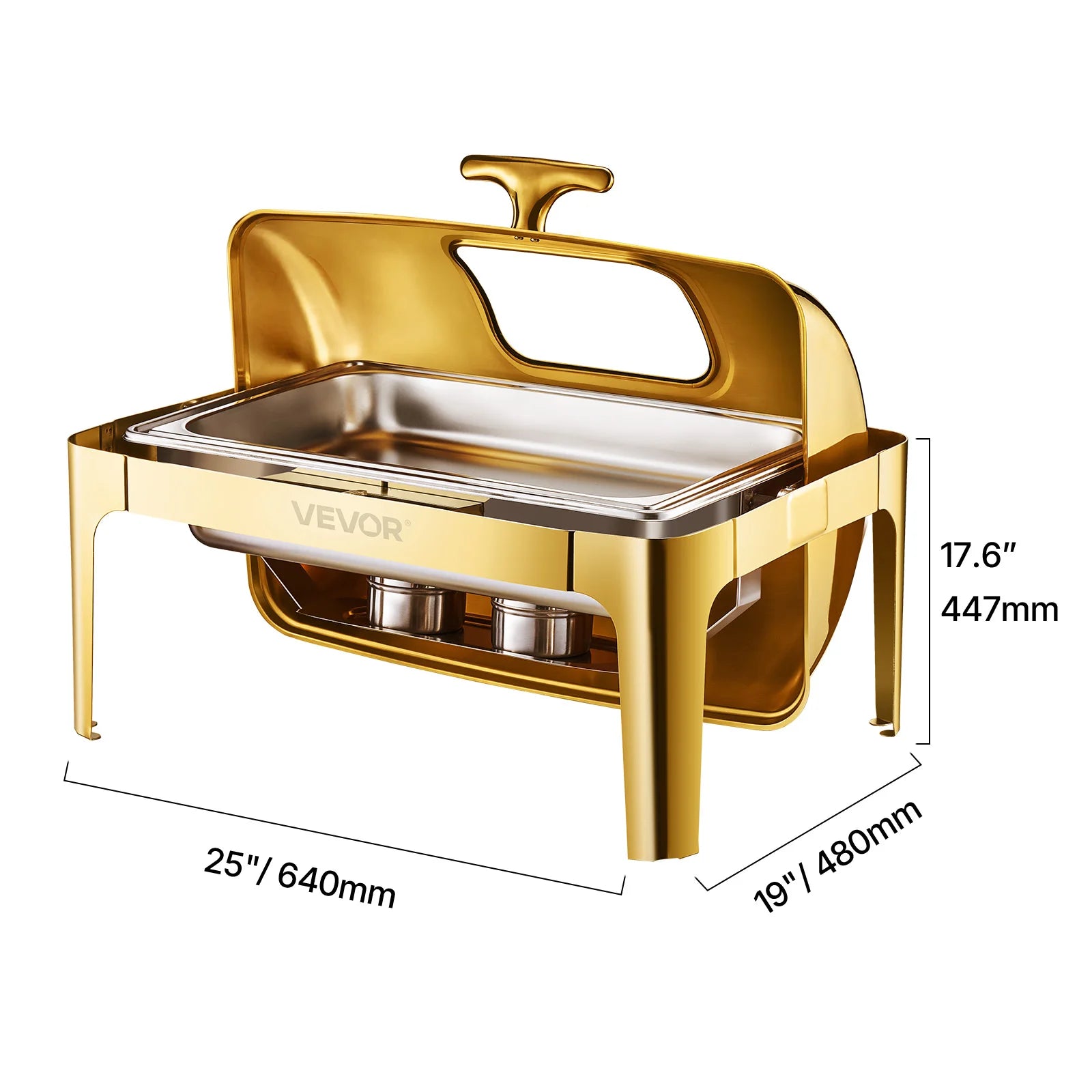 9Qt Roll Top Chafing Dish Buffet Stainless