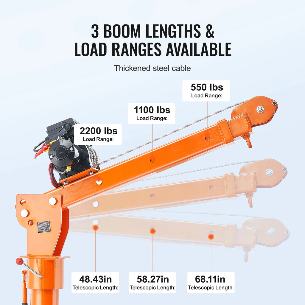 2200lbs Electric Hoist Truck Crane 360° with 6000 lbs Electric