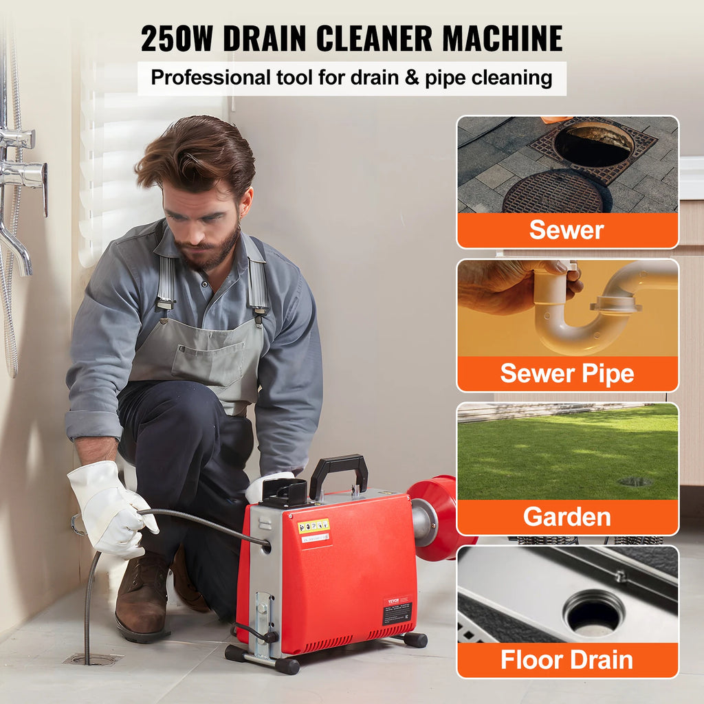 Drain Cleaner Machine 250W Electric