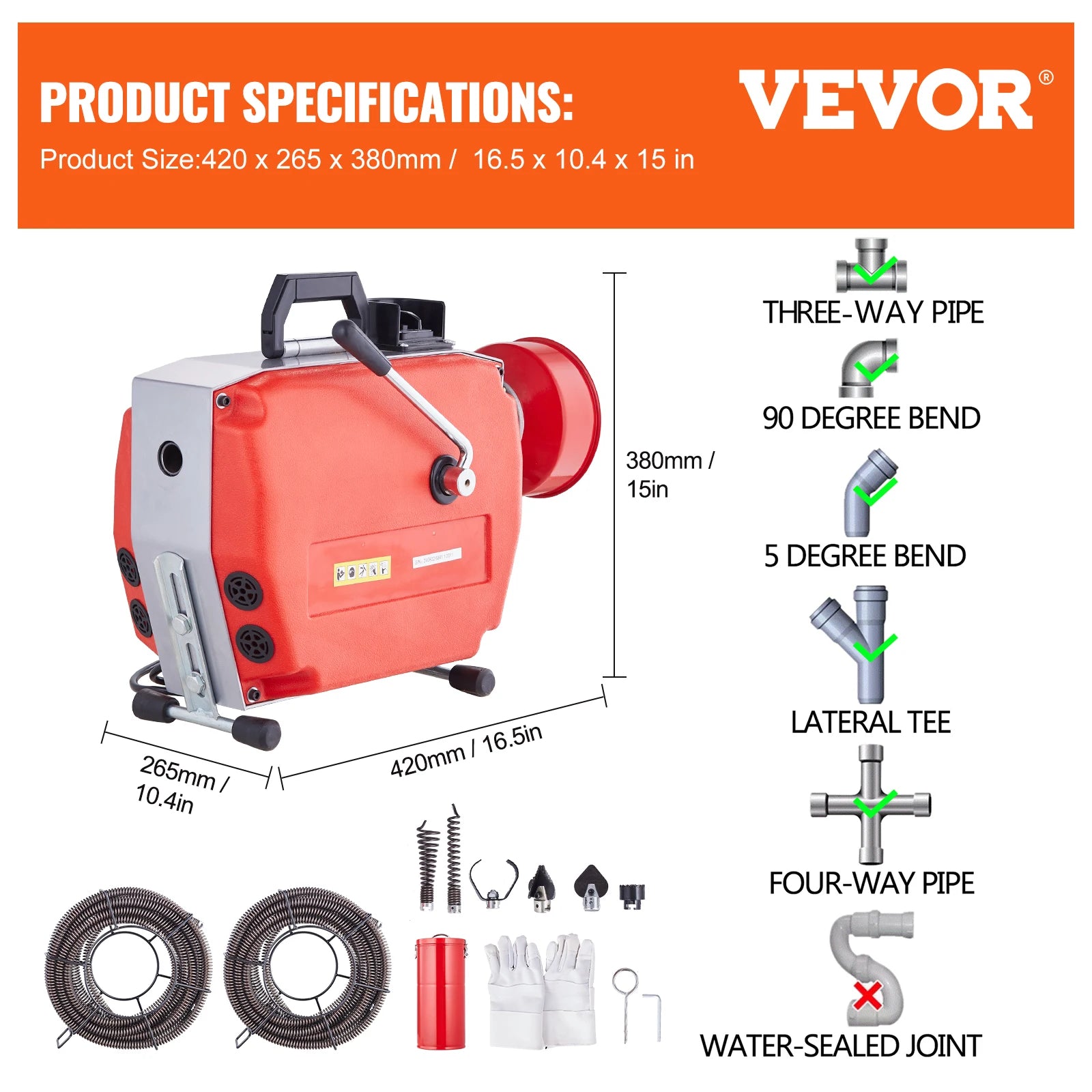 Drain Cleaner Machine 250W Electric