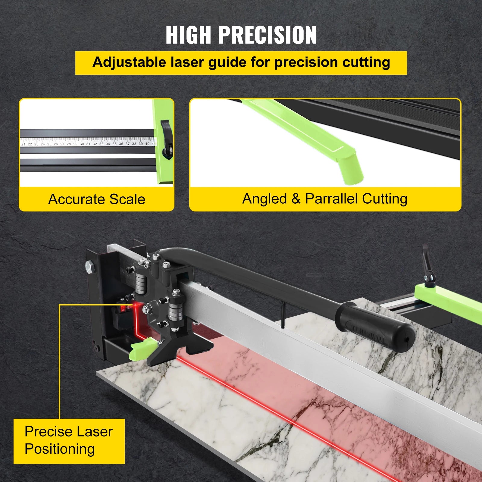 Tile Cutter Manual Tool w/ Precise Laser