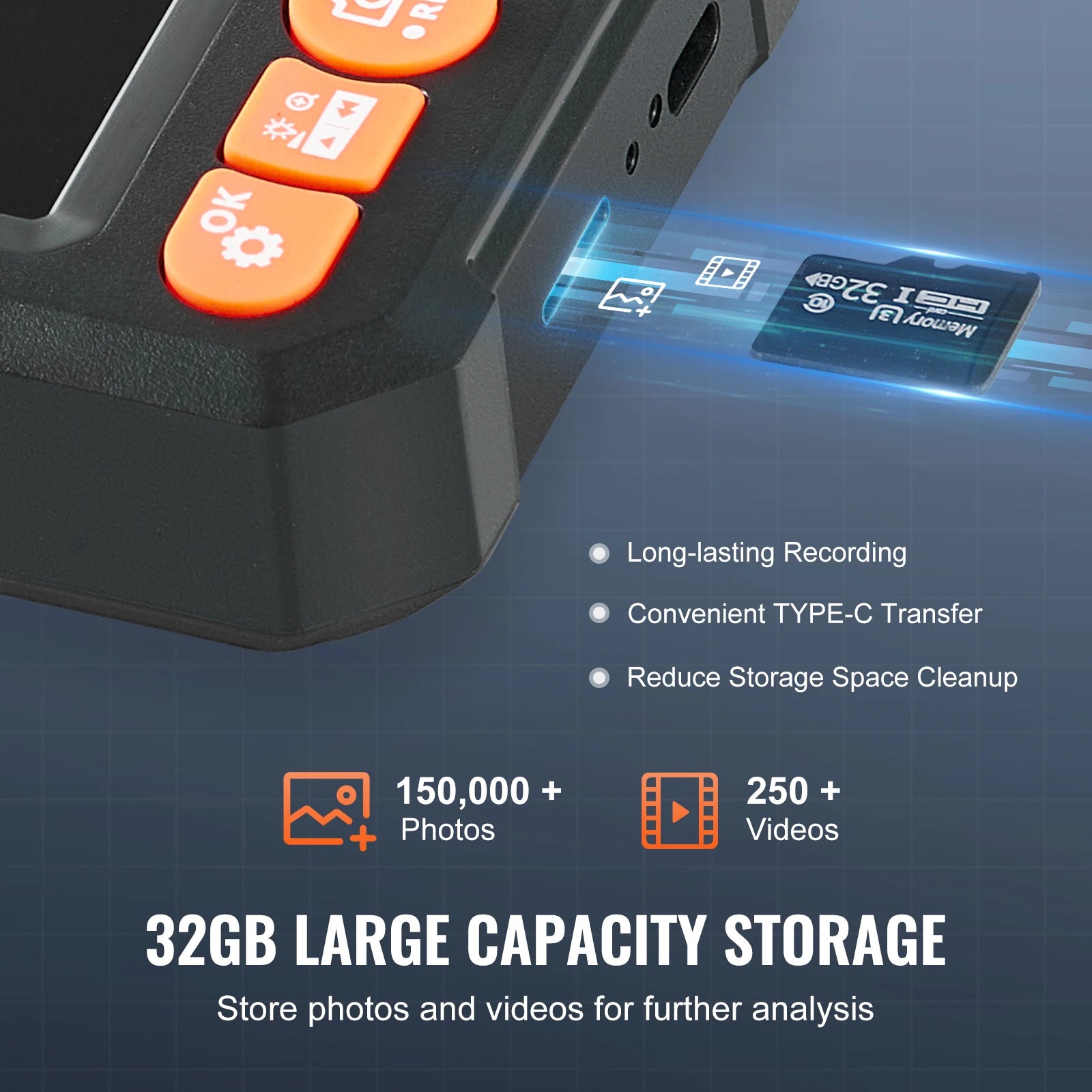 Endoscope Camera Dual Lens Borescope 4.3" Screen 1080P