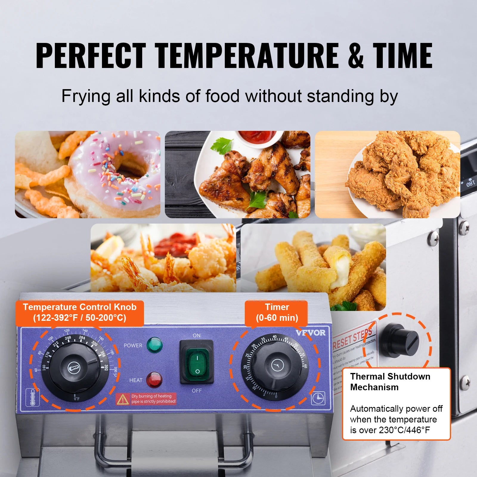 Commercial Electric Deep Fryer w/Dual Tanks 12L 3000W