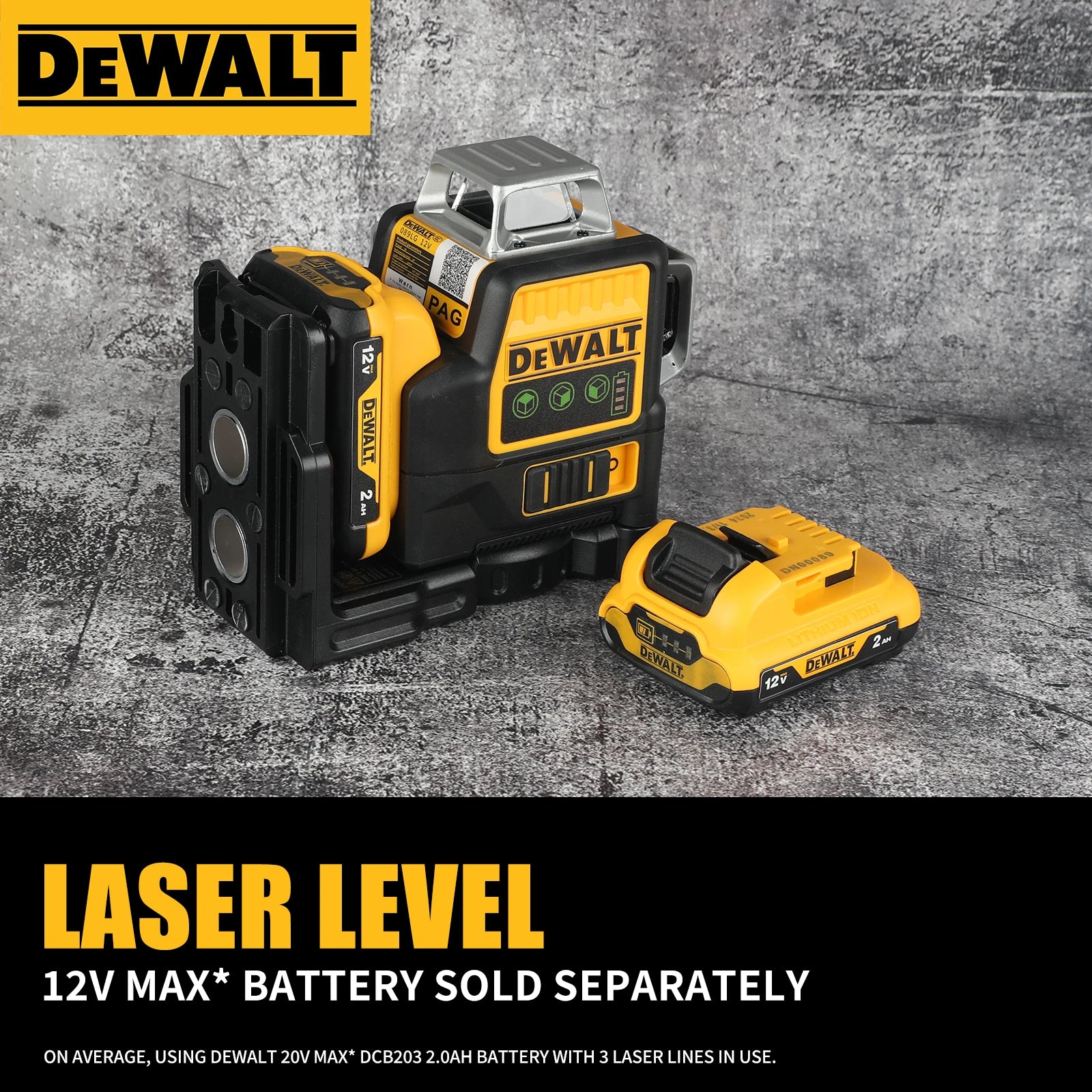 DeWalt DW089LG 12 - Line 3 - Side 360° All - Around Green - Light Laser Level