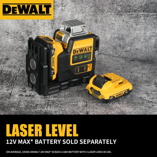 DeWalt DW089LG 12 - Line 3 - Side 360° All - Around Green - Light Laser Level