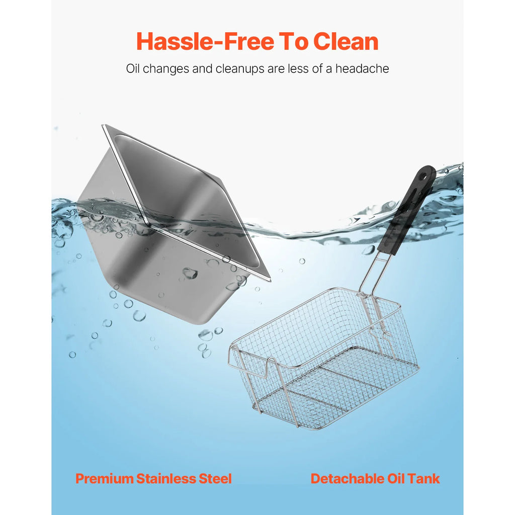 ou Fritadeiras Elétricas de 12L com Tanques Duplos para Restaurante de Fast Food