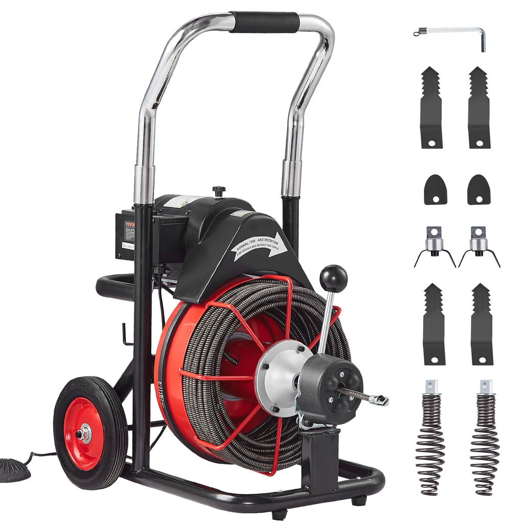 Drain Cleaner Machine 100FT Auto Feed Sewer Snake