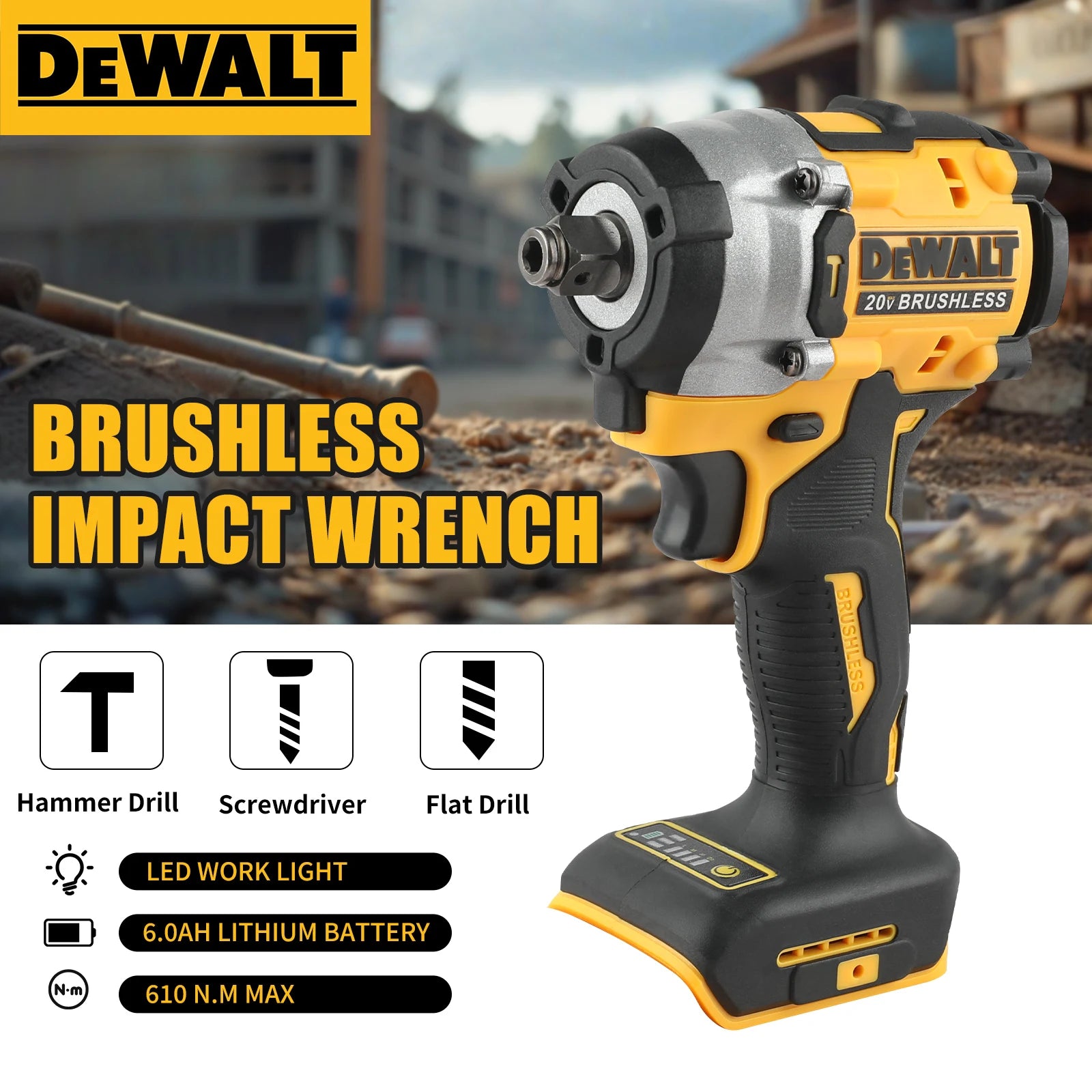 DEWALT DCF921 Atomic 20V Maximum Cordless Wrench