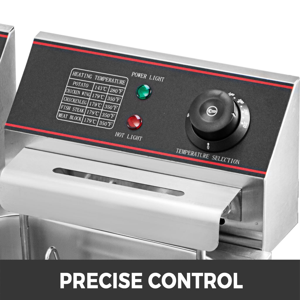 ou Fritadeiras Elétricas de 12L com Tanques Duplos para Restaurante de Fast Food